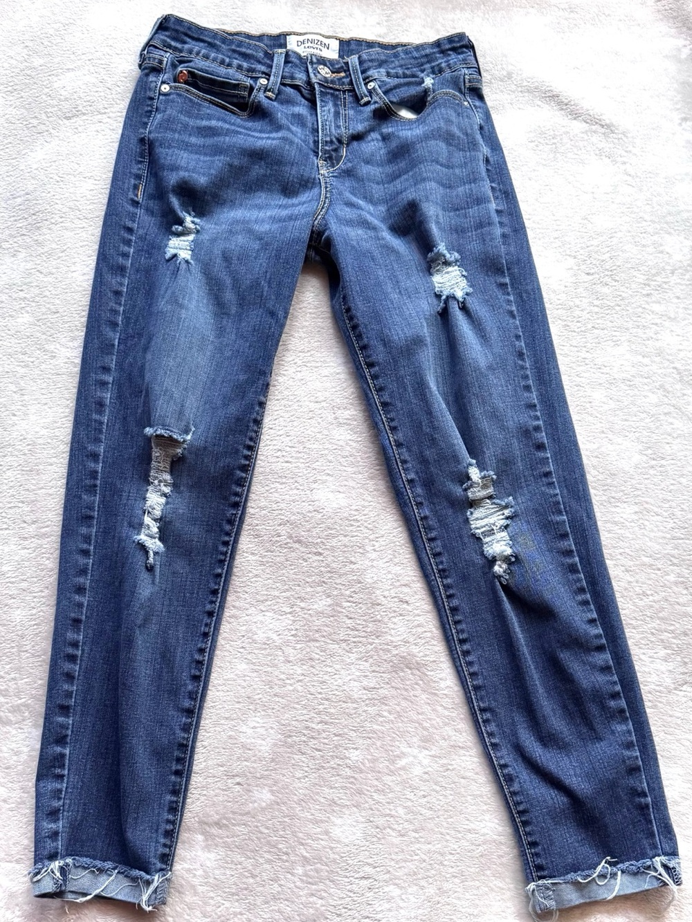 Denizen from Levi's Women's Ripped Blue Boyfriend Jeans